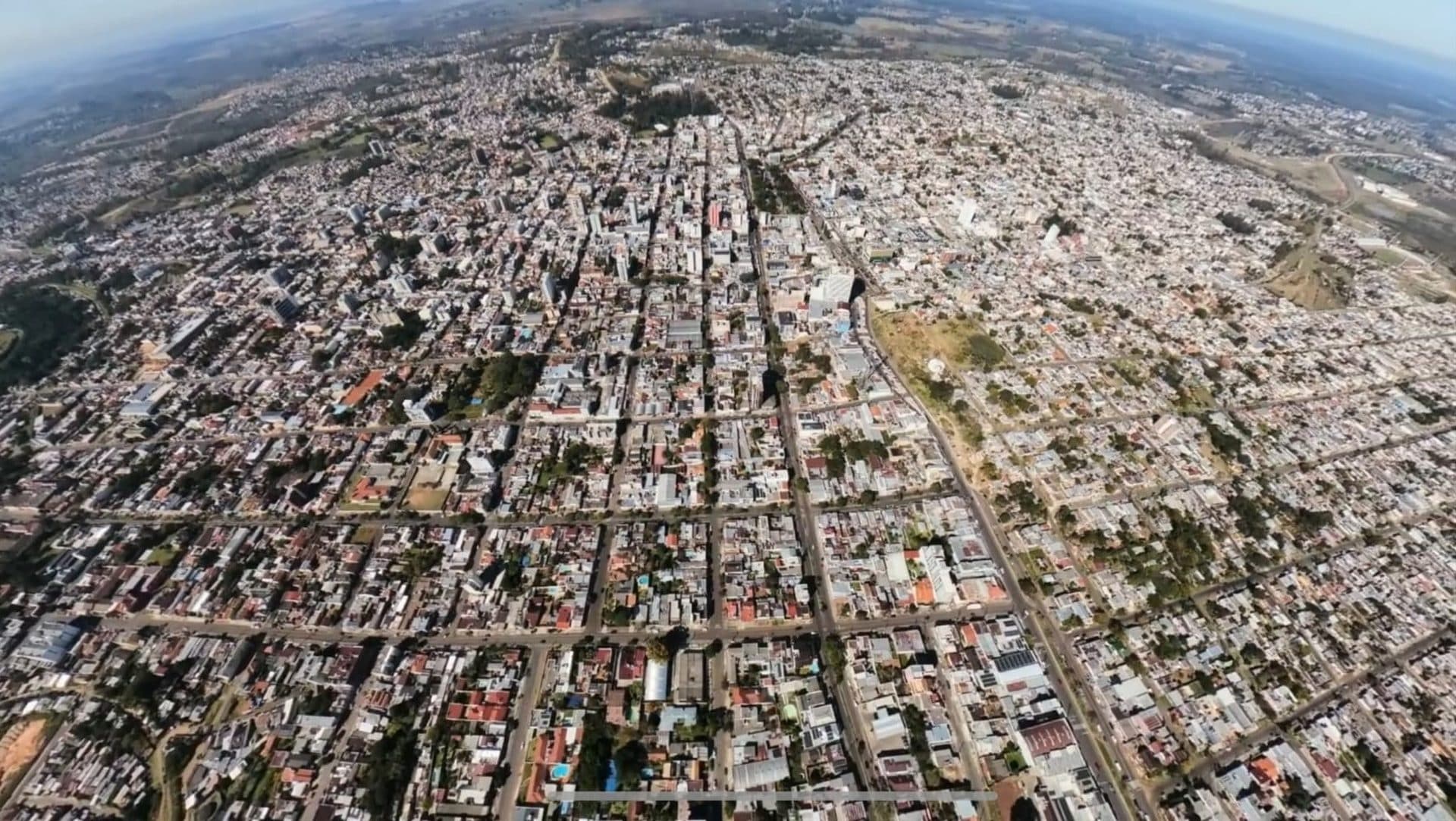 Vista aérea de la frontera Rivera - Sant'Ana do Livramento